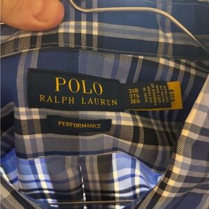 Polo by Ralph Lauren Navy, Blue, & White Long Sleeve Button-up Shirt 3XB